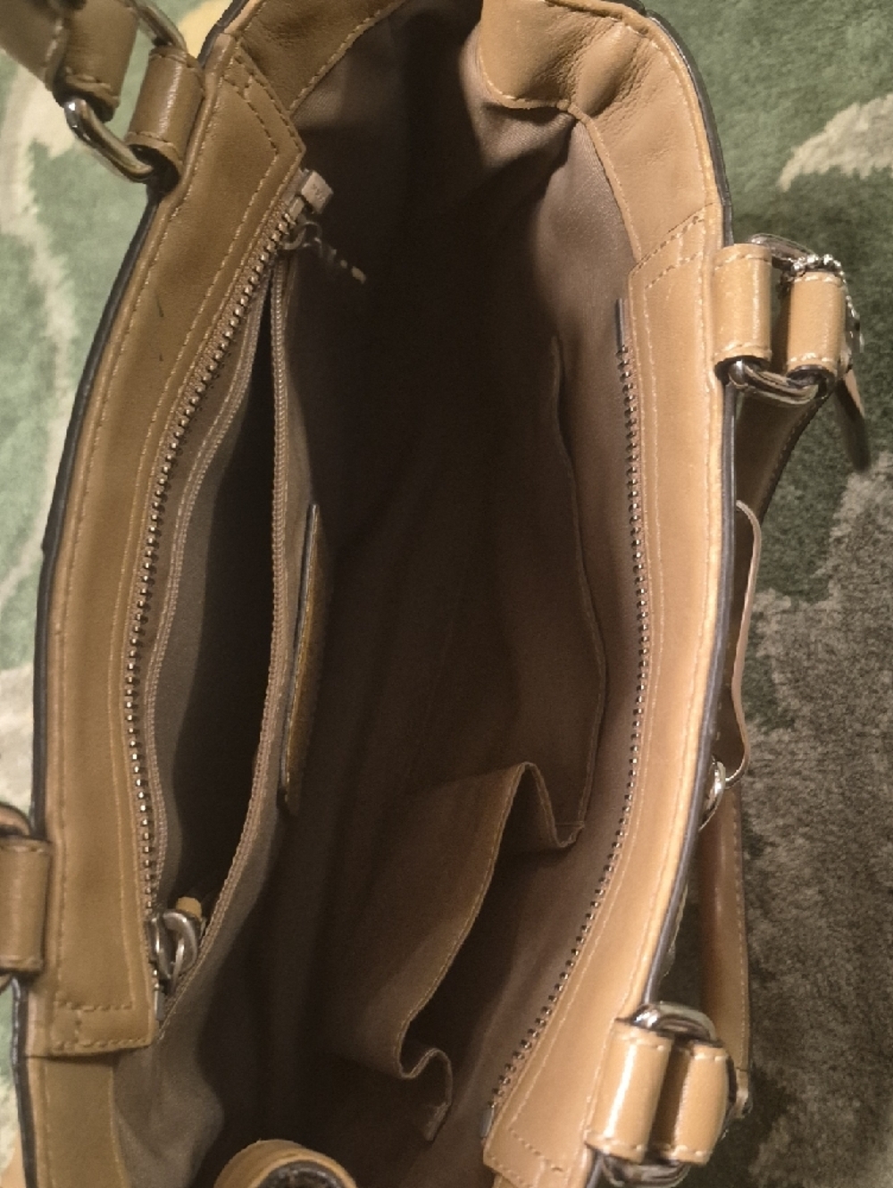 Coach Beige/Tan Leather Satchel with Silver-Tone Hardware - Picture 9 of 10